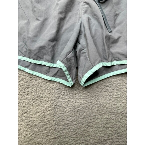 Columbia running Shorts Sz large gray/aqua trim one pocket - Picture 4 of 8